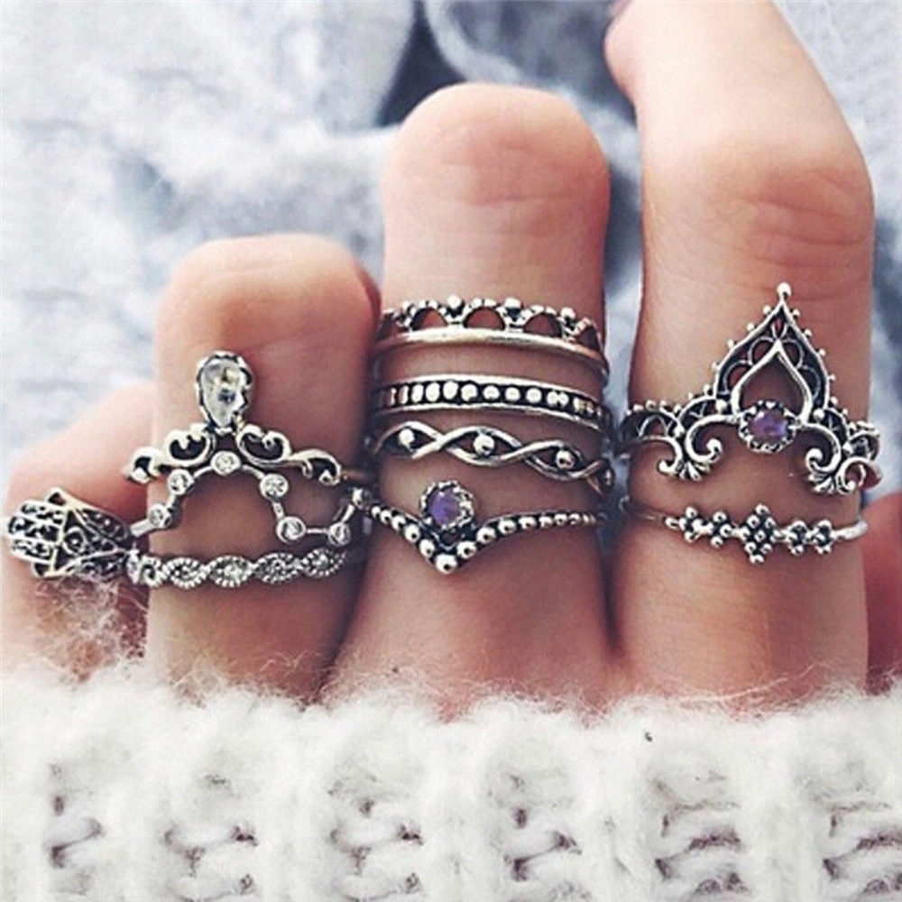 Vintage Bohemian Vintage Ring Set Fatima Jewelry